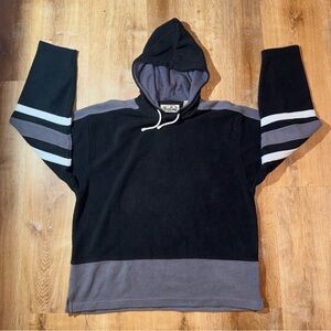 Vintage Metro Point Racing Striped Moto Hoodie sz. L Fuzzy Oversized Skate Punk